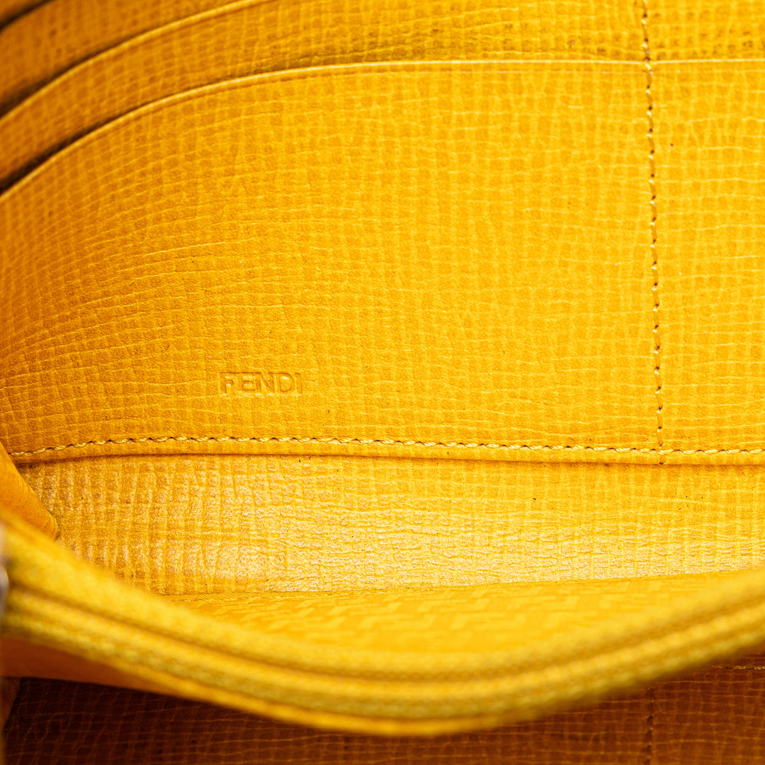 Zucca Coated Canvas Zip Around Long Wallet Brown - Gaby Paris