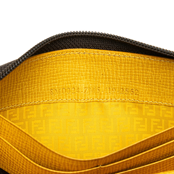 Zucca Coated Canvas Zip Around Long Wallet Brown - Gaby Paris