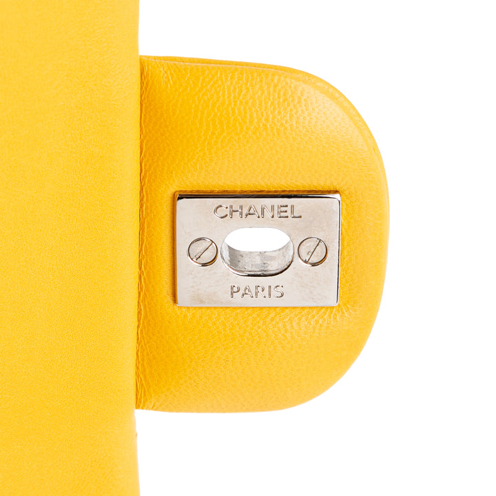 Small Classic Lambskin Double Flap Yellow - Gaby Paris