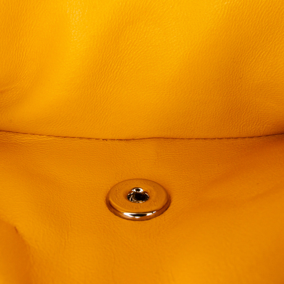 Small Classic Lambskin Double Flap Yellow - Gaby Paris