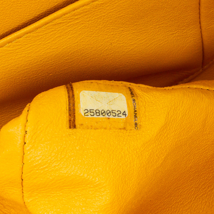 Small Classic Lambskin Double Flap Yellow - Gaby Paris