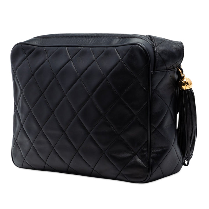 Chanel CC Matelassé Cuir d’agneau Pompon Sac caméra
