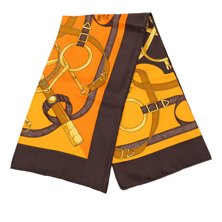 Hermès Eperon D Or Foulard 90 Marron – vue principale – GABY PARIS