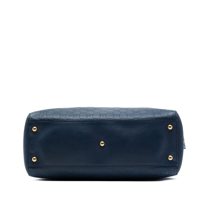 Guccissima Souple Signature Cabas Moyen Bleu