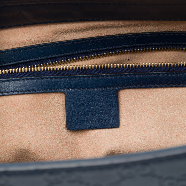 Guccissima Souple Signature Cabas Moyen Bleu