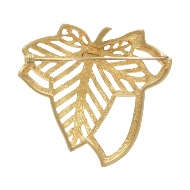 Dior plaqué Leaf Broche