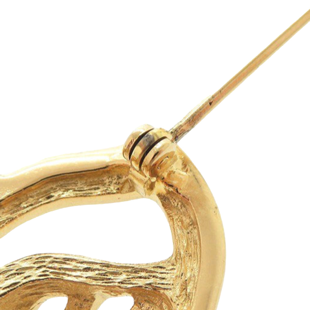 Dior plaqué Leaf Broche