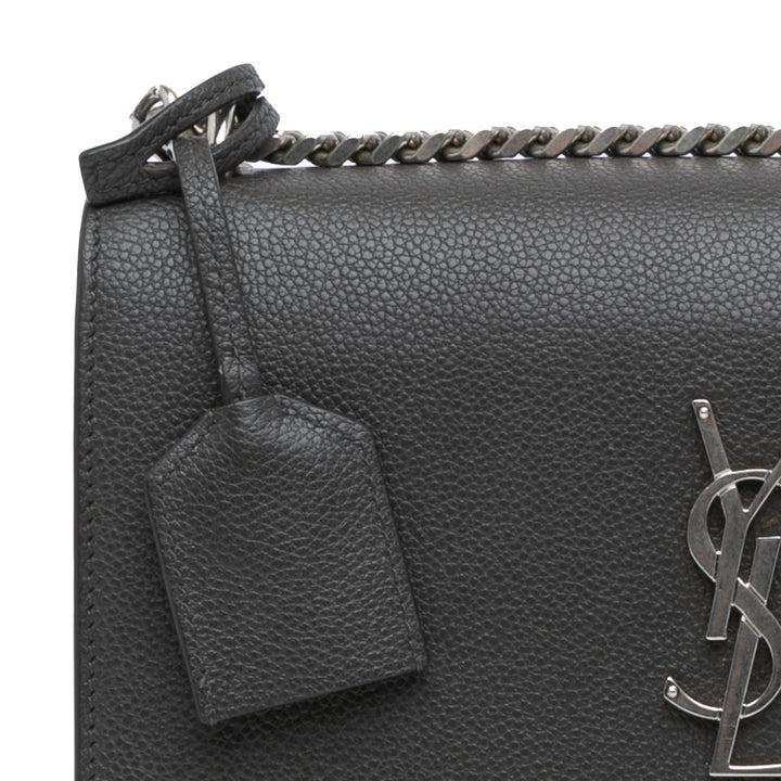 Medium Grained Calfskin Monogram Sunset Crossbody Gray - Gaby Paris