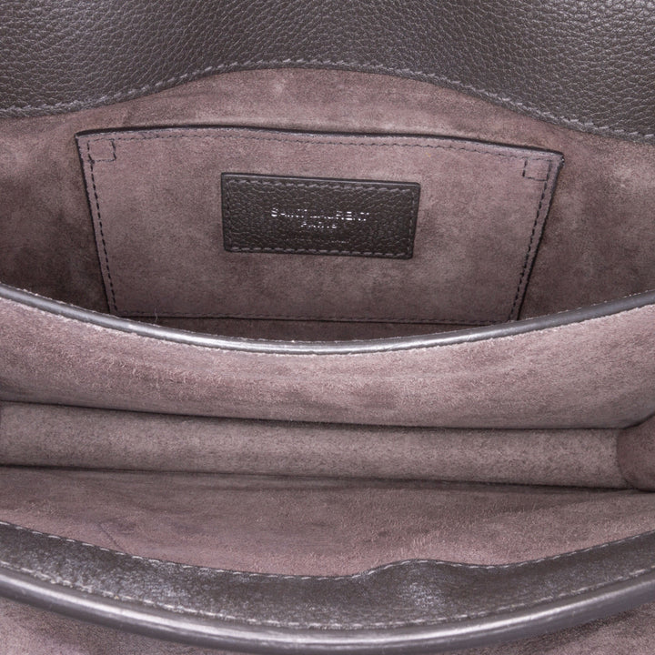 Medium Grained Calfskin Monogram Sunset Crossbody Gray - Gaby Paris