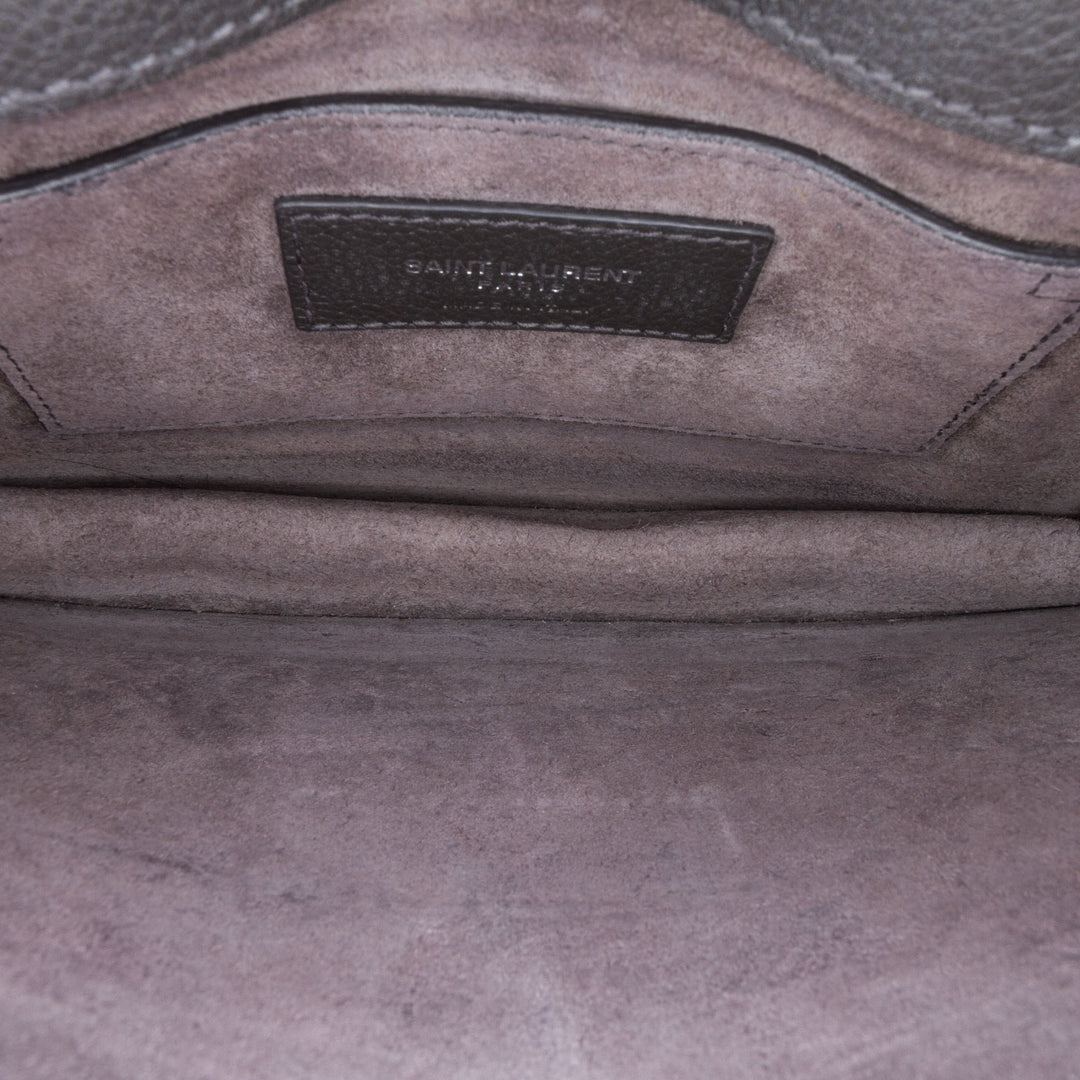 Medium Grained Calfskin Monogram Sunset Crossbody Gray - Gaby Paris