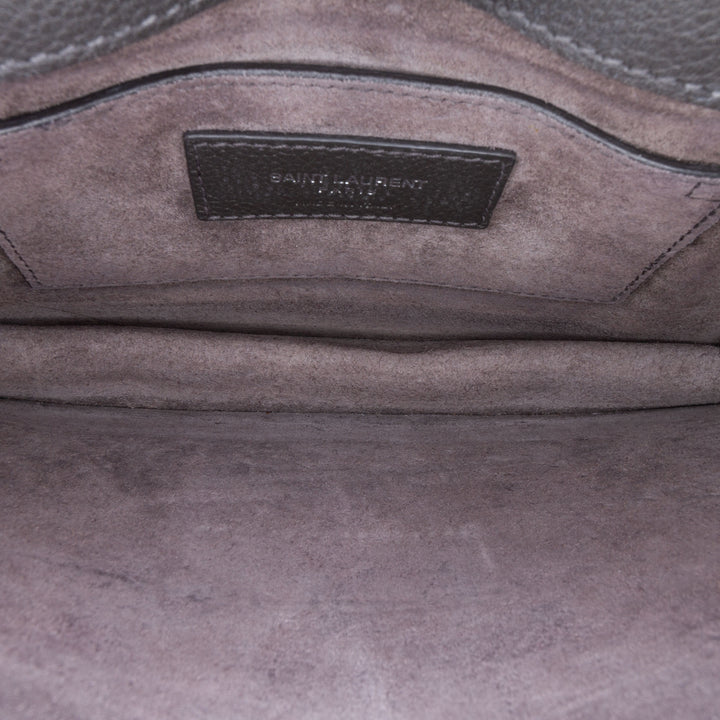 Medium Grained Calfskin Monogram Sunset Crossbody Gray - Gaby Paris