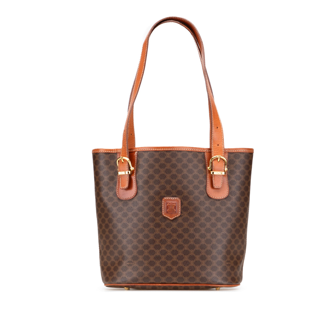 Macadam Coated Canvas Tote Brown - Gaby Paris