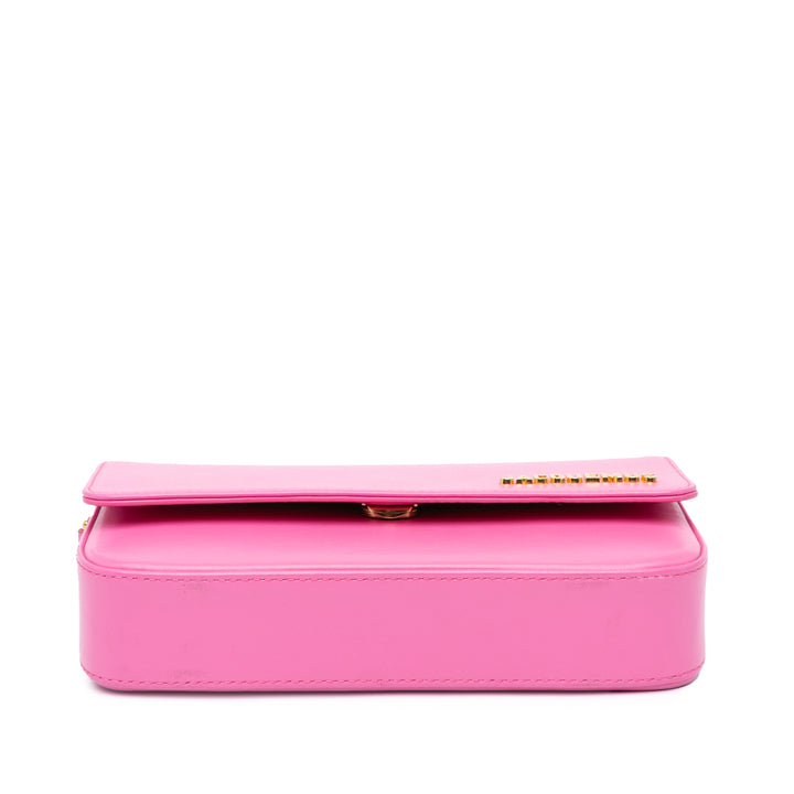 Calfskin Le Carinu Shoulder Bag Pink - Gaby Paris