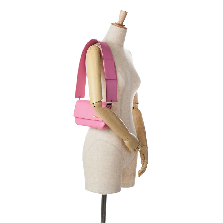 Calfskin Le Carinu Shoulder Bag Pink - Gaby Paris