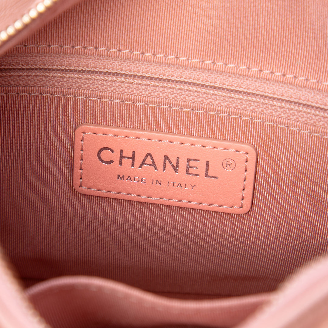 Chevron vieilli Gabrielle Hobo Petit Cuir de veau Rose