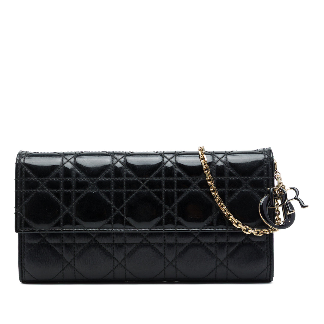 Dior Sac à main Cannage Lady Dior Wallet on Chain Cuir d'agneau Noir – vue principale – GABY PARIS