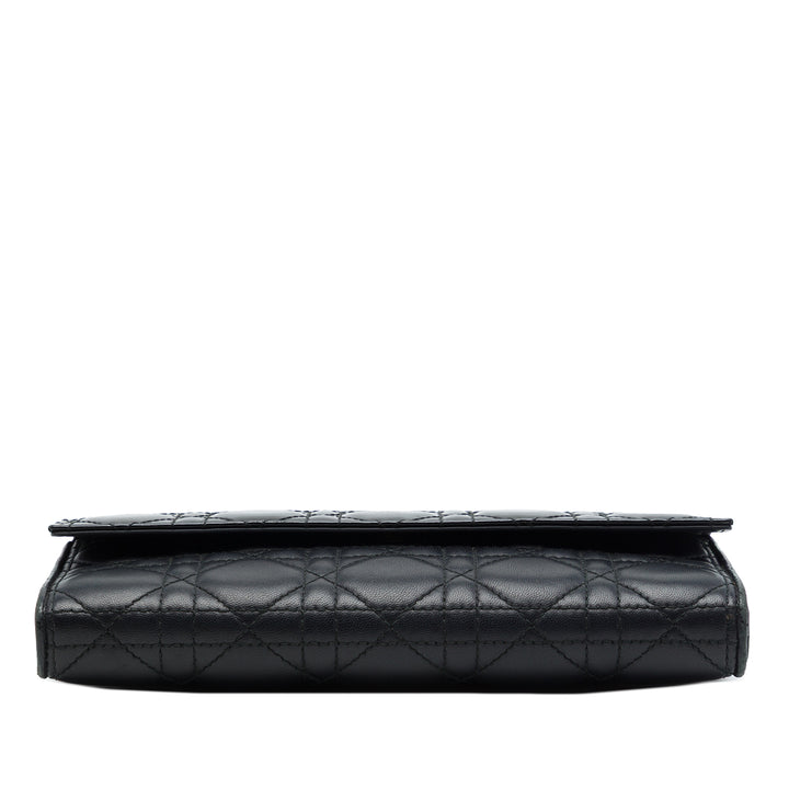 Dior Sac à main Cannage Lady Dior Wallet on Chain Cuir d'agneau Noir – vue 3 – GABY PARIS