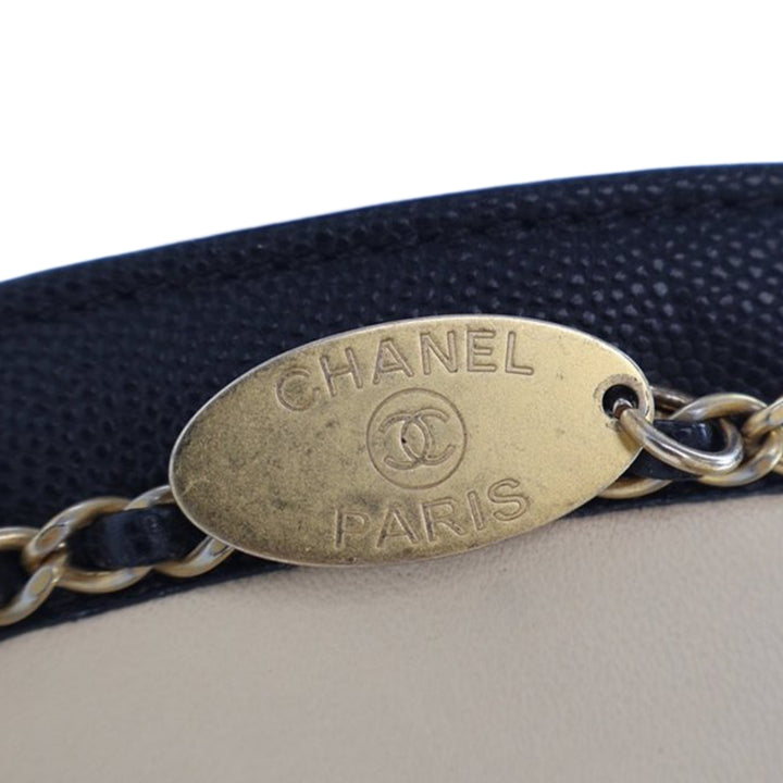 Lambskin and Caviar Lovely Chains Flap Brown - Gaby Paris