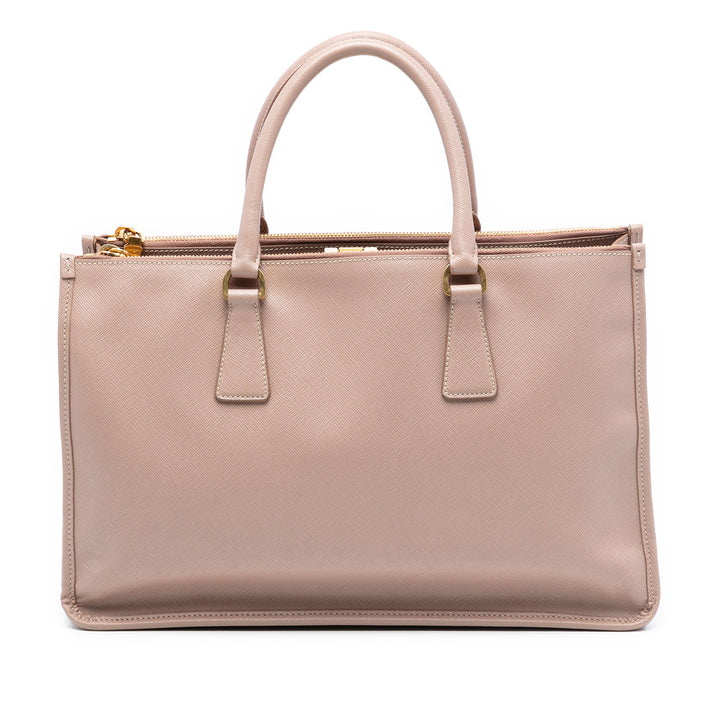 Prada Saffiano Lux Double Zip Frame Cabas
