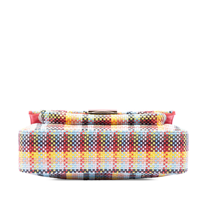 Fendi Multicolor Woven Nappa Be Baguette Sac porté croisé
