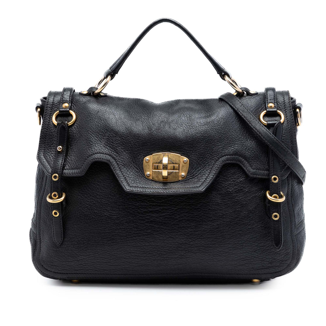 Miu Miu Cervo Deerskin Buckles East West Sac