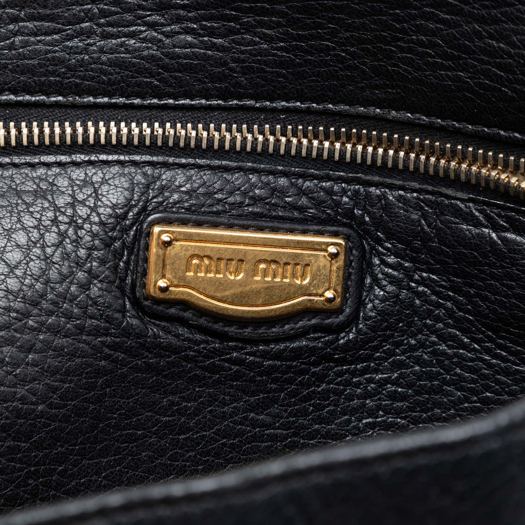 Miu Miu Cervo Deerskin Buckles East West Sac