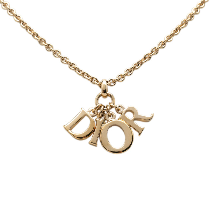 Dior plaqué Logo Pendant Collier