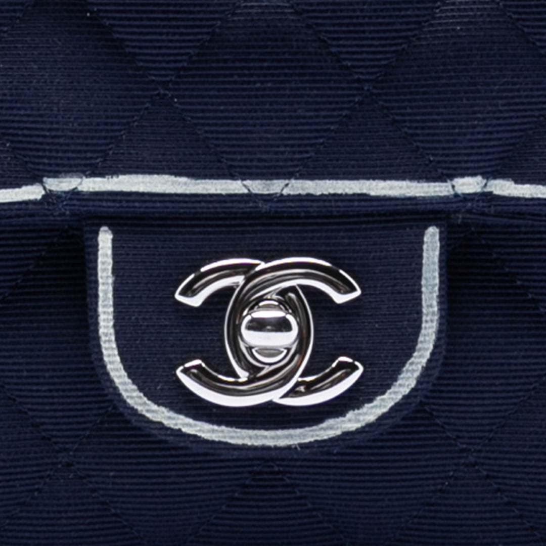 Chanel Medium Classic Printed Grosgrain Double rabat