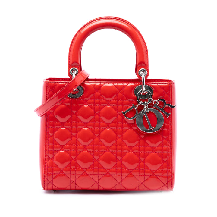 Lady Dior Cannage Moyen Rouge