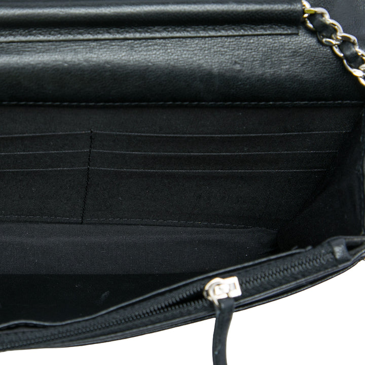 Chanel Matelassé Mademoiselle Wallet on Chain de mouton Noir – vue 4 – GABY PARIS