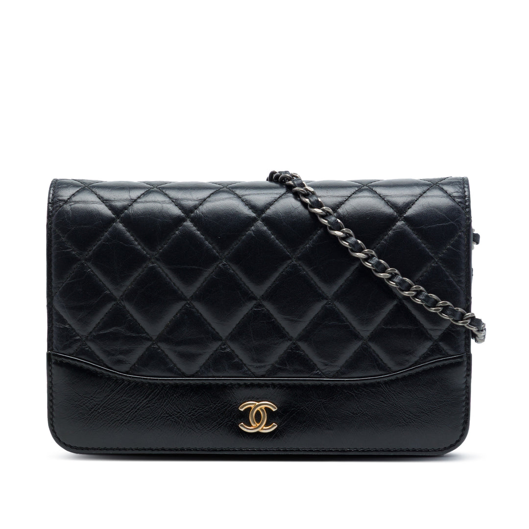 Chanel Matelassé vieilli Cuir de veau Gabrielle Wallet on Chain