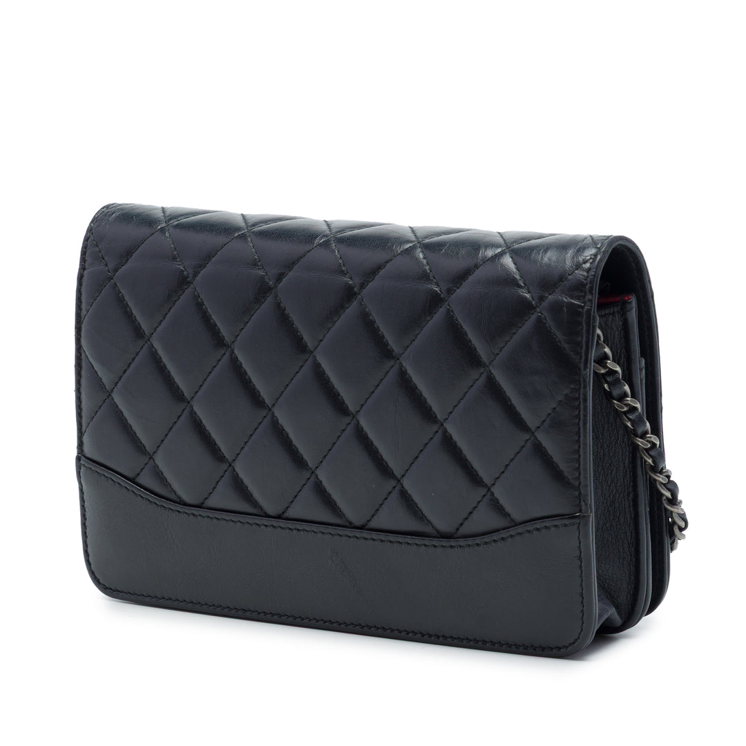 Chanel Matelassé vieilli Cuir de veau Gabrielle Wallet on Chain