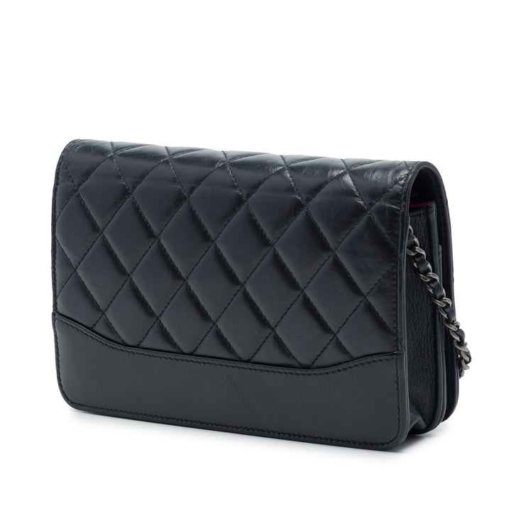Chanel Matelassé vieilli Cuir de veau Gabrielle Wallet on Chain