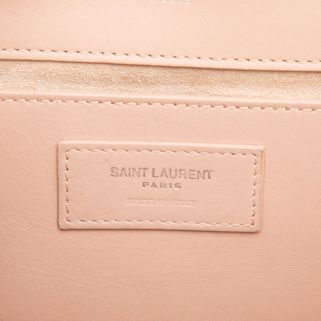 Saint Laurent Medium Smooth Cuir de veau Classic Monogram Kate Pompon Sac porté croisé