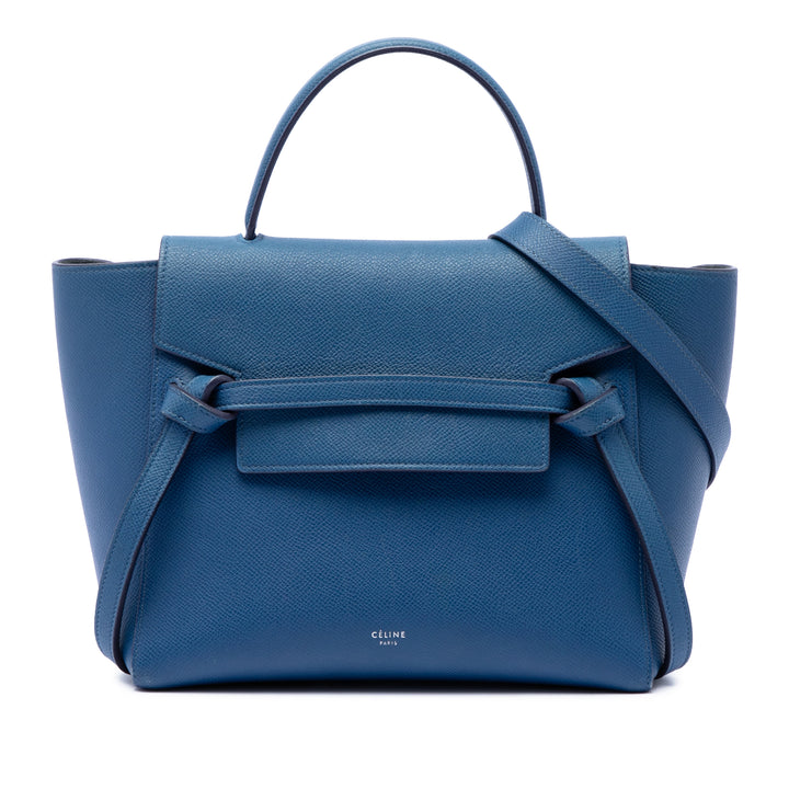 Celine grainé Sac ceinture Micro Cuir de veau grainé Bleu – vue principale – GABY PARIS