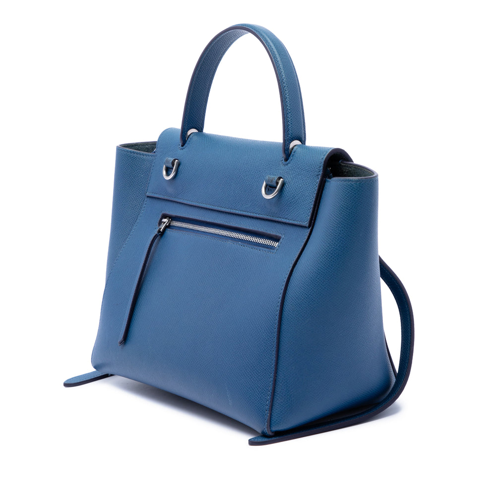 Celine grainé Sac ceinture Micro Cuir de veau grainé Bleu – vue 2 – GABY PARIS