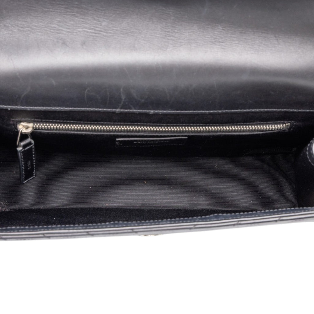 Saint Laurent Chevron Sac enveloppe Grand Cuir de veau Noir – vue 4 – GABY PARIS