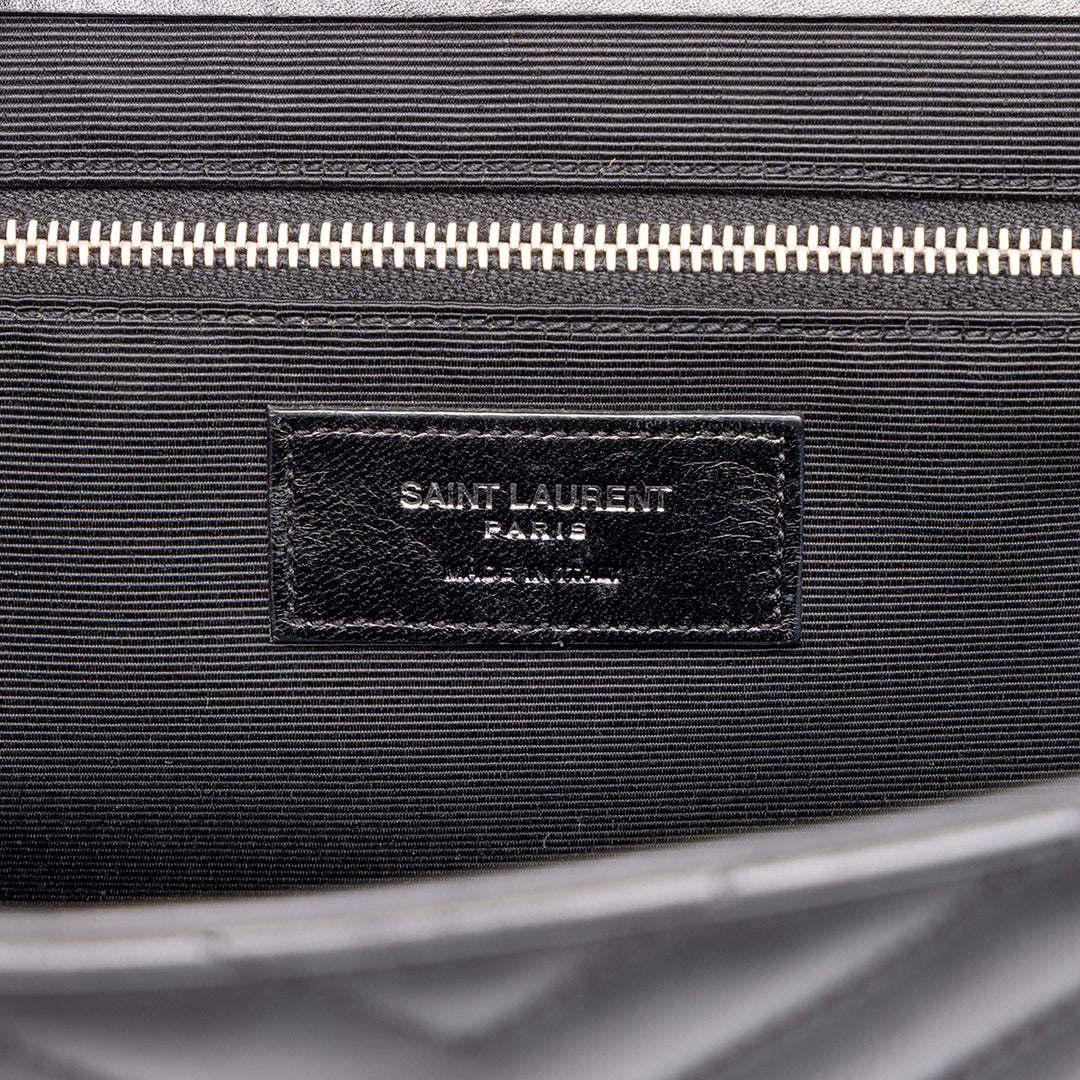 Saint Laurent Chevron Sac enveloppe Grand Cuir de veau Noir – vue 5 – GABY PARIS