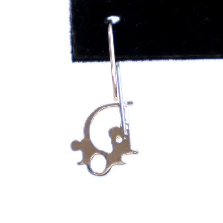 Dior Boucles d'oreilles Palladium Logo pendantes plaqué palladium – vue 3 – GABY PARIS