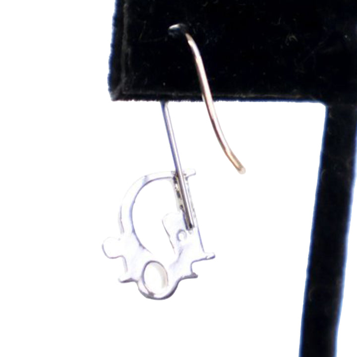 Dior Boucles d'oreilles Palladium Logo pendantes plaqué palladium – vue 5 – GABY PARIS