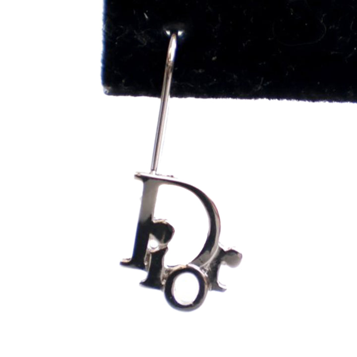 Dior Boucles d'oreilles Palladium Logo pendantes plaqué palladium – vue 6 – GABY PARIS