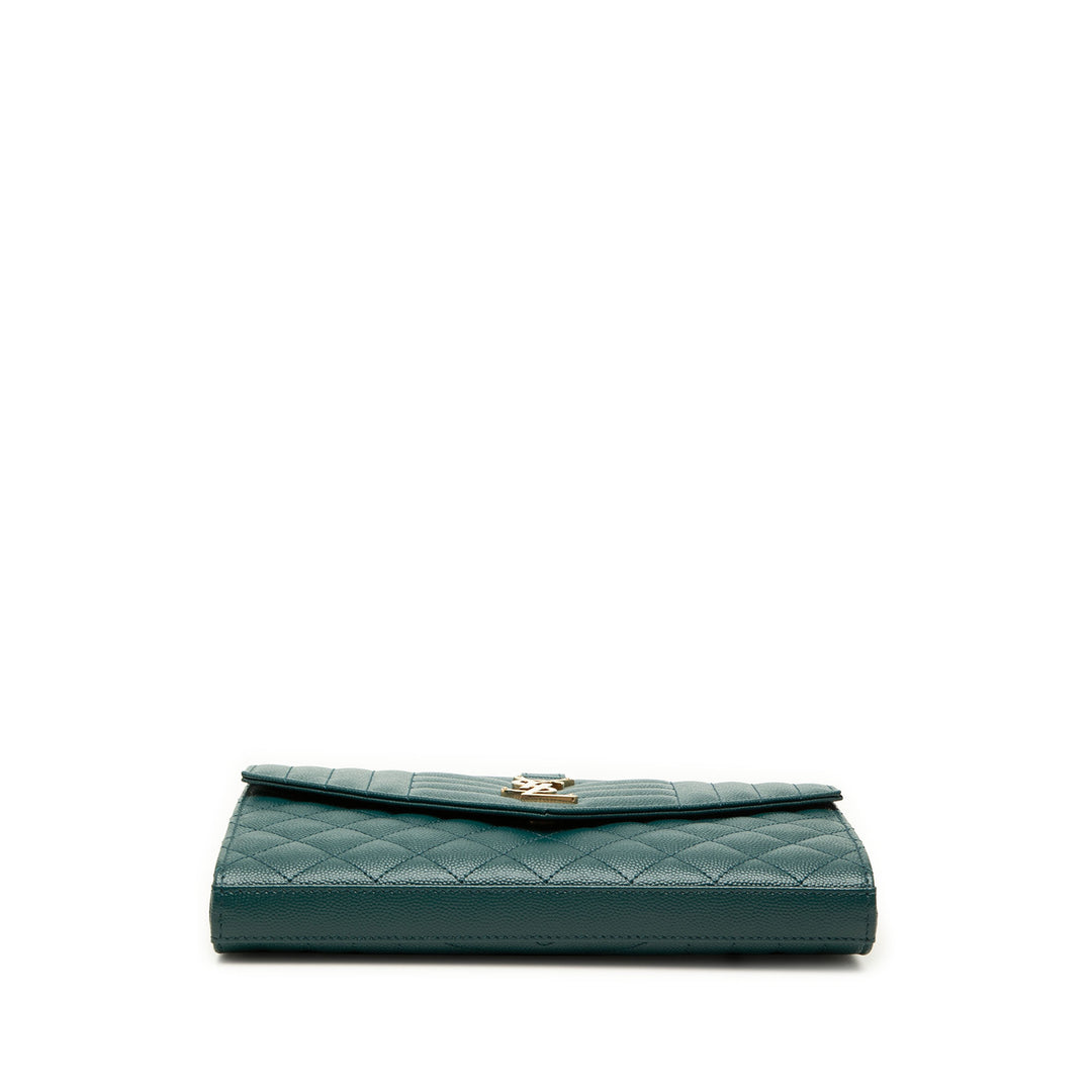 Grain De Poudre Triquilt Enveloppe Wallet on Chain Monogram Vert