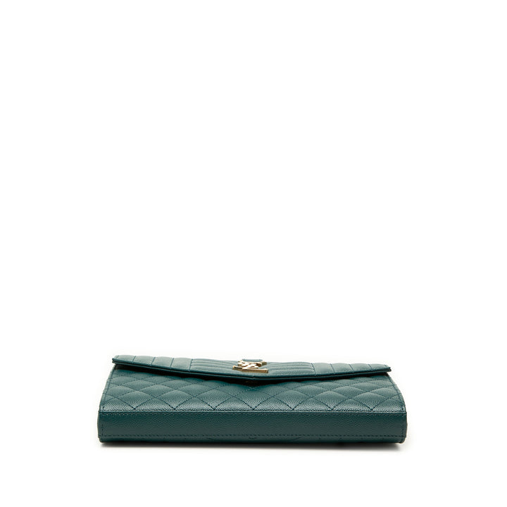 Grain De Poudre Triquilt Enveloppe Wallet on Chain Monogram Vert