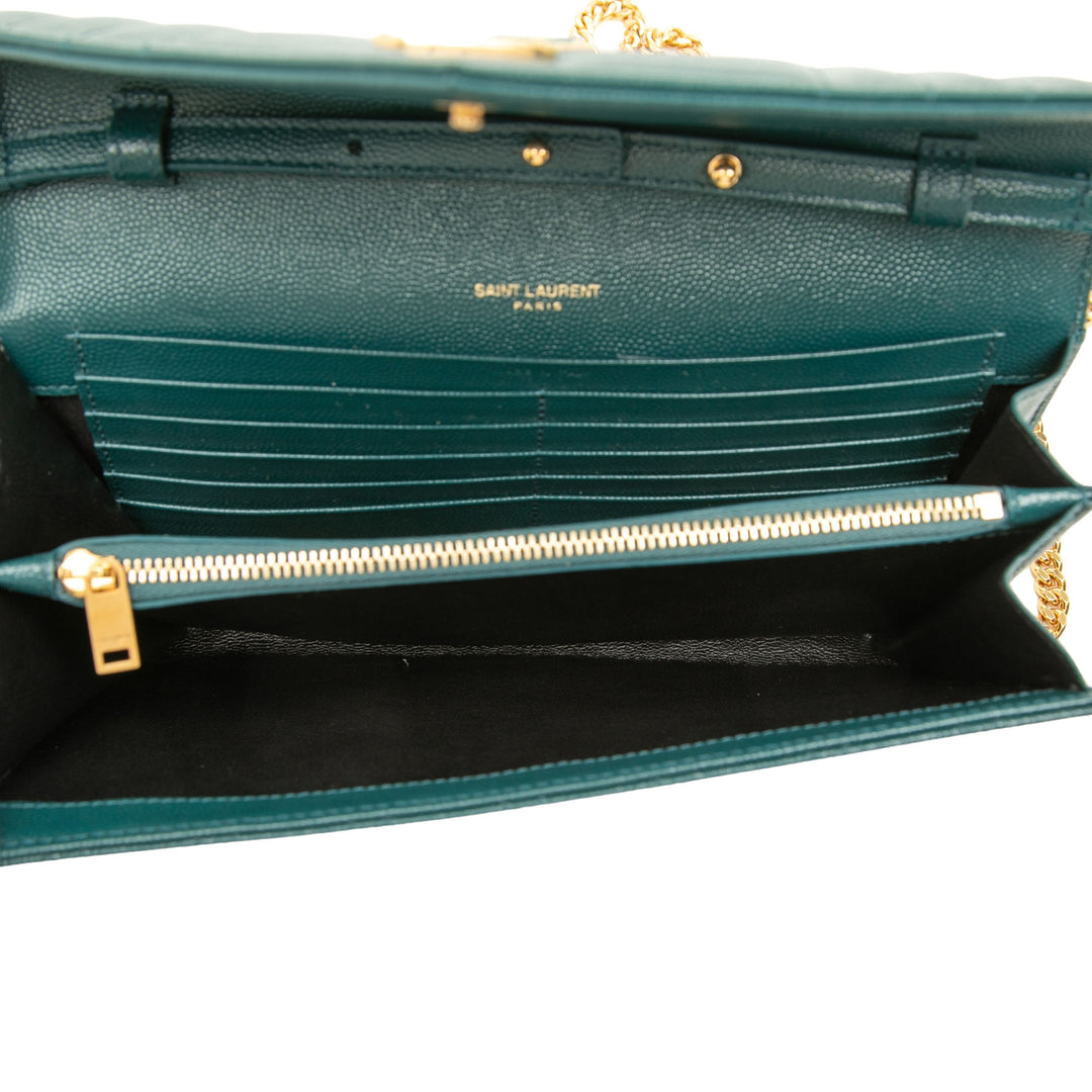 Grain De Poudre Triquilt Enveloppe Wallet on Chain Monogram Vert