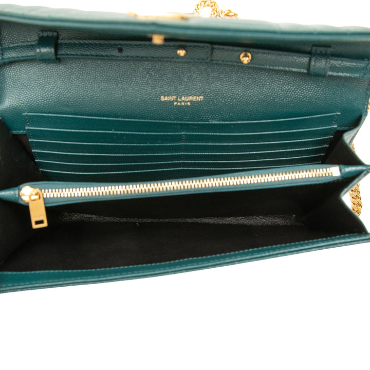 Grain De Poudre Triquilt Enveloppe Wallet on Chain Monogram Vert