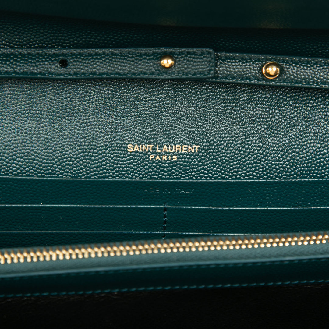 Grain De Poudre Triquilt Enveloppe Wallet on Chain Monogram Vert
