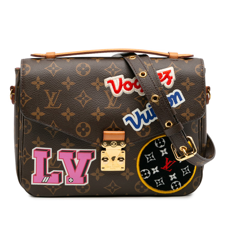Louis Vuitton Monogram Patches Pochette Metis Marron