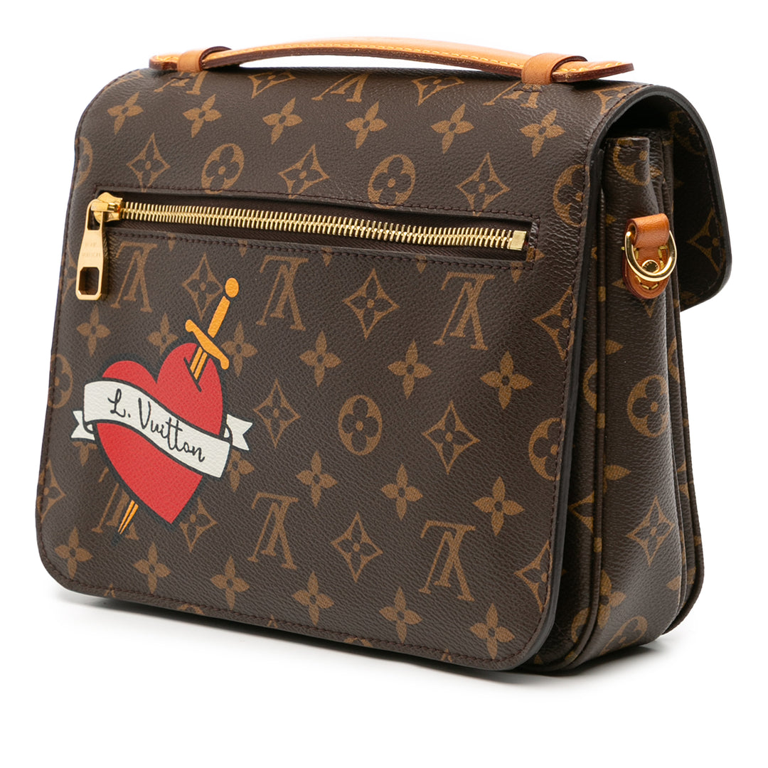 Louis Vuitton Monogram Patches Pochette Metis Marron