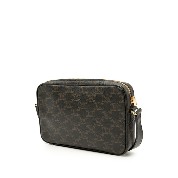 Celine Medium Triomphe Coated Toile Logo Sac porté croisé