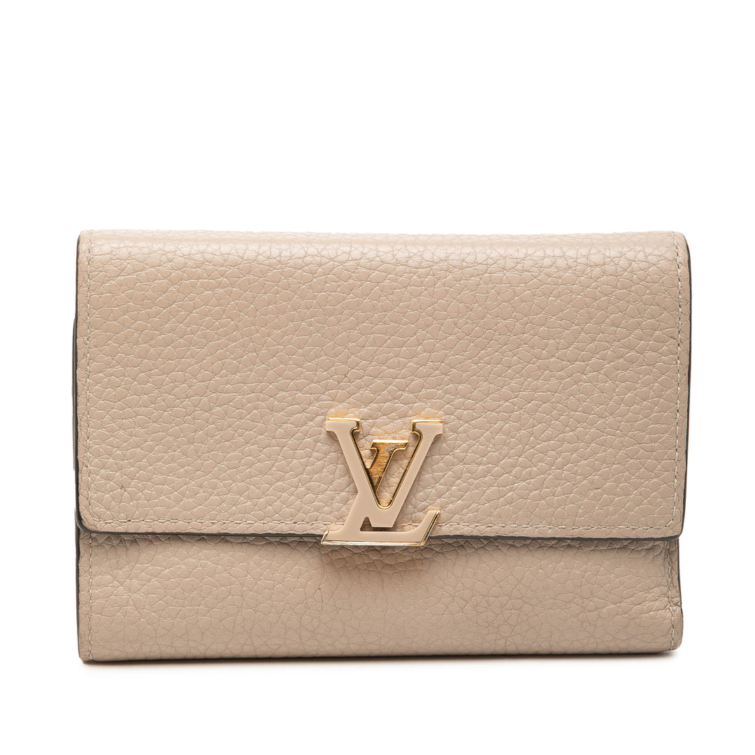 Louis Vuitton Taurillon Capucines Compact Portefeuille